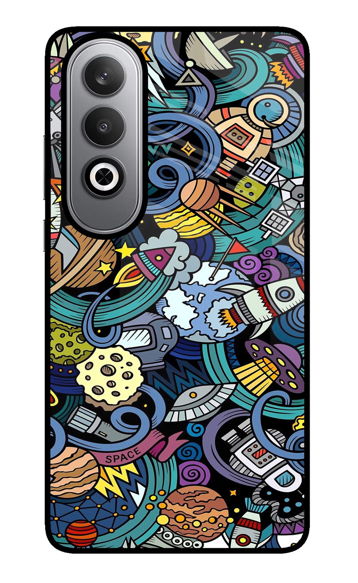 Space Abstract Oneplus Nord CE4 Glass Case Back Cover by Casekaro