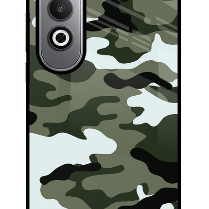 Camouflage Oneplus Nord CE4 Glass Case Back Cover by Casekaro