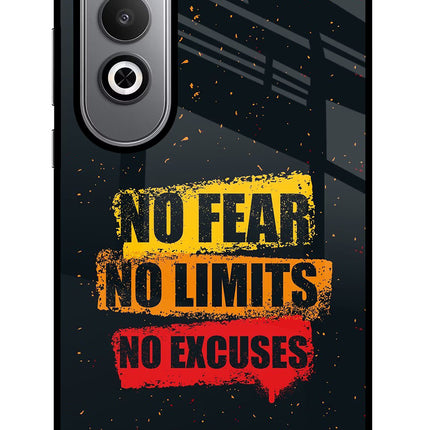 No Fear No Limits No Excuse Oneplus Nord CE4 Glass Case Back Cover by Casekaro
