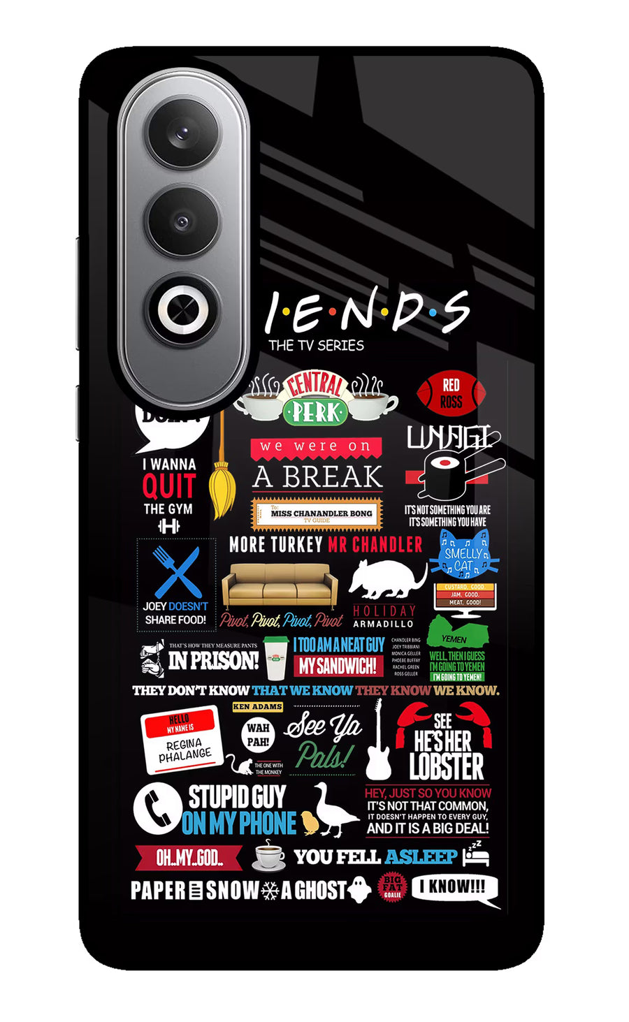 FRIENDS Oneplus Nord CE4 Back Cover, Glass case