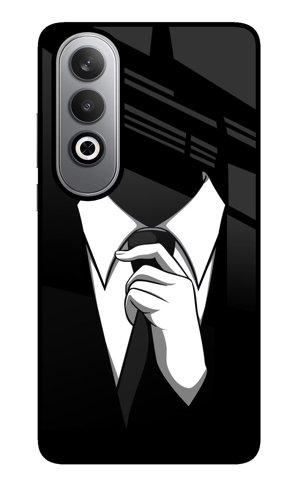 Black Tie Oneplus Nord CE4 Glass Case Back Cover by Casekaro
