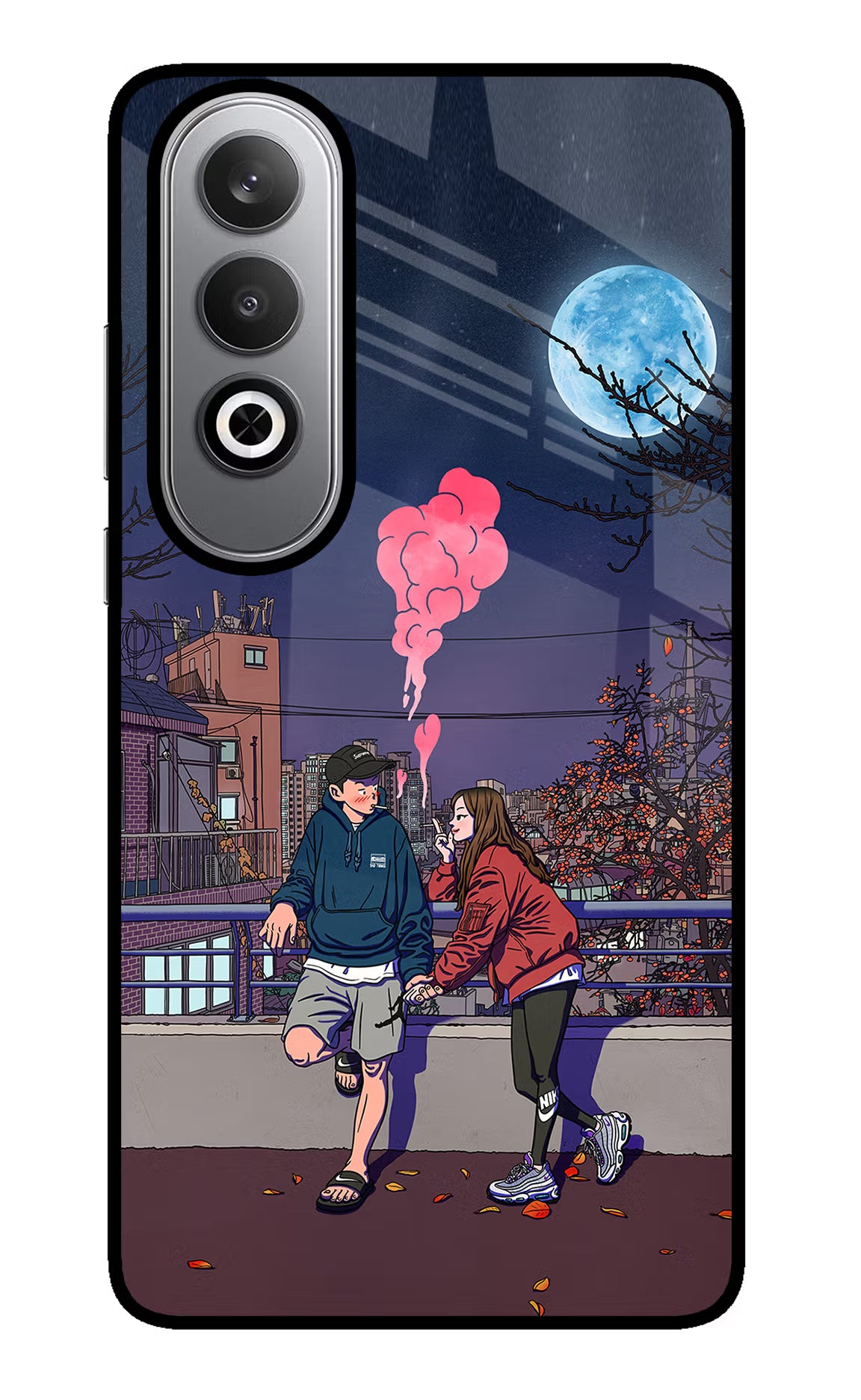 Chilling Couple Oneplus Nord CE4 Glass Case Back Cover by Casekaro