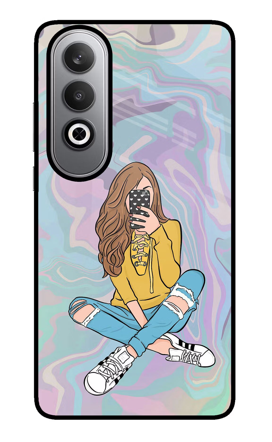Selfie Girl Oneplus Nord CE4 Glass Case Back Cover by Casekaro