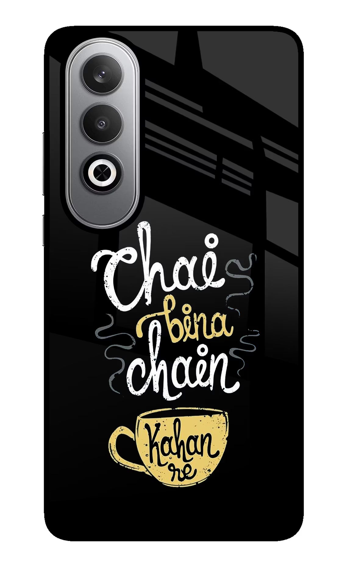 Chai Bina Chain Kaha Re Oneplus Nord CE4 Glass Case Back Cover by Casekaro