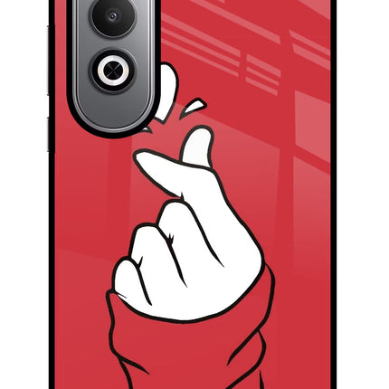 Korean Love Sign Oneplus Nord CE4 Glass Case Back Cover by Casekaro
