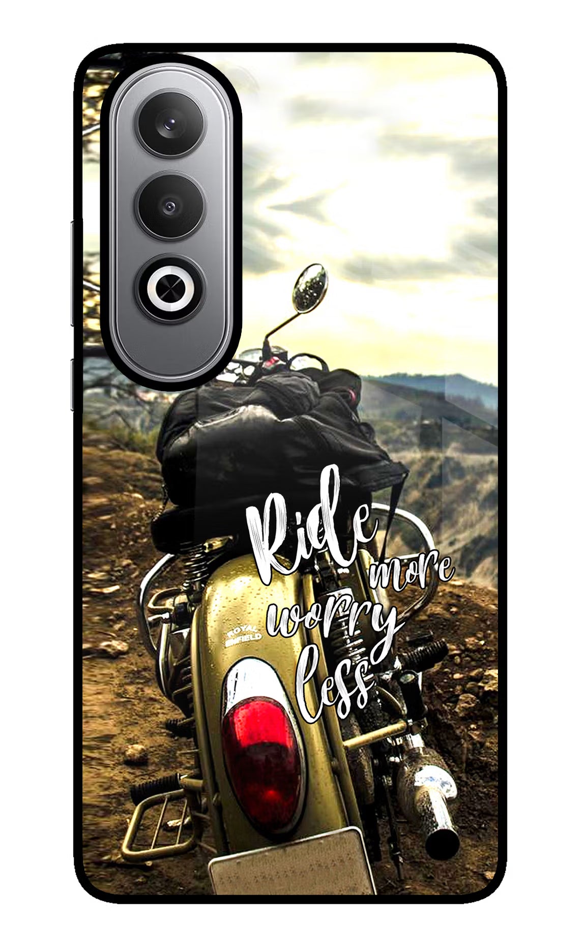 Ride More Worry Less Oneplus Nord CE4 Glass Case Back Cover by Casekaro