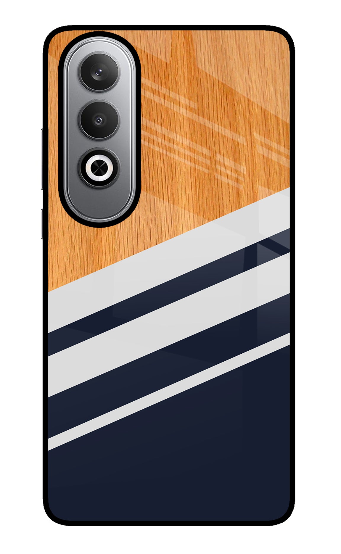 Blue and white wooden Oneplus Nord CE4 Glass Case