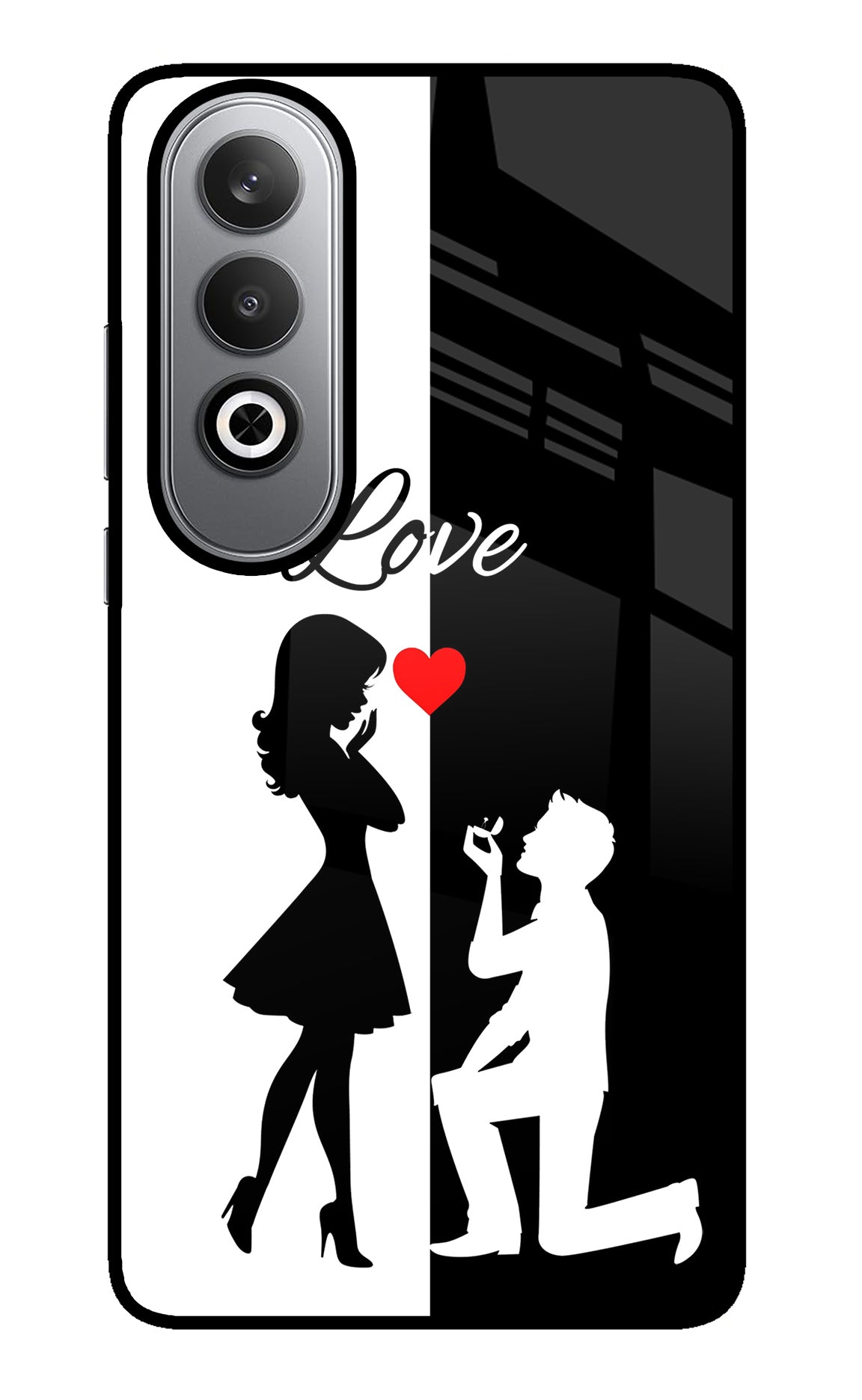 Love Propose Black And White Oneplus Nord CE4 Glass Case