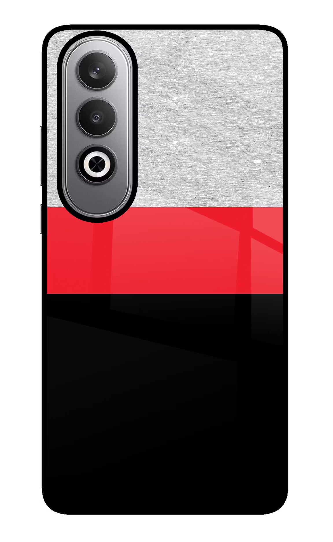 Tri Color Pattern Oneplus Nord CE4 Glass Case Back Cover by Casekaro