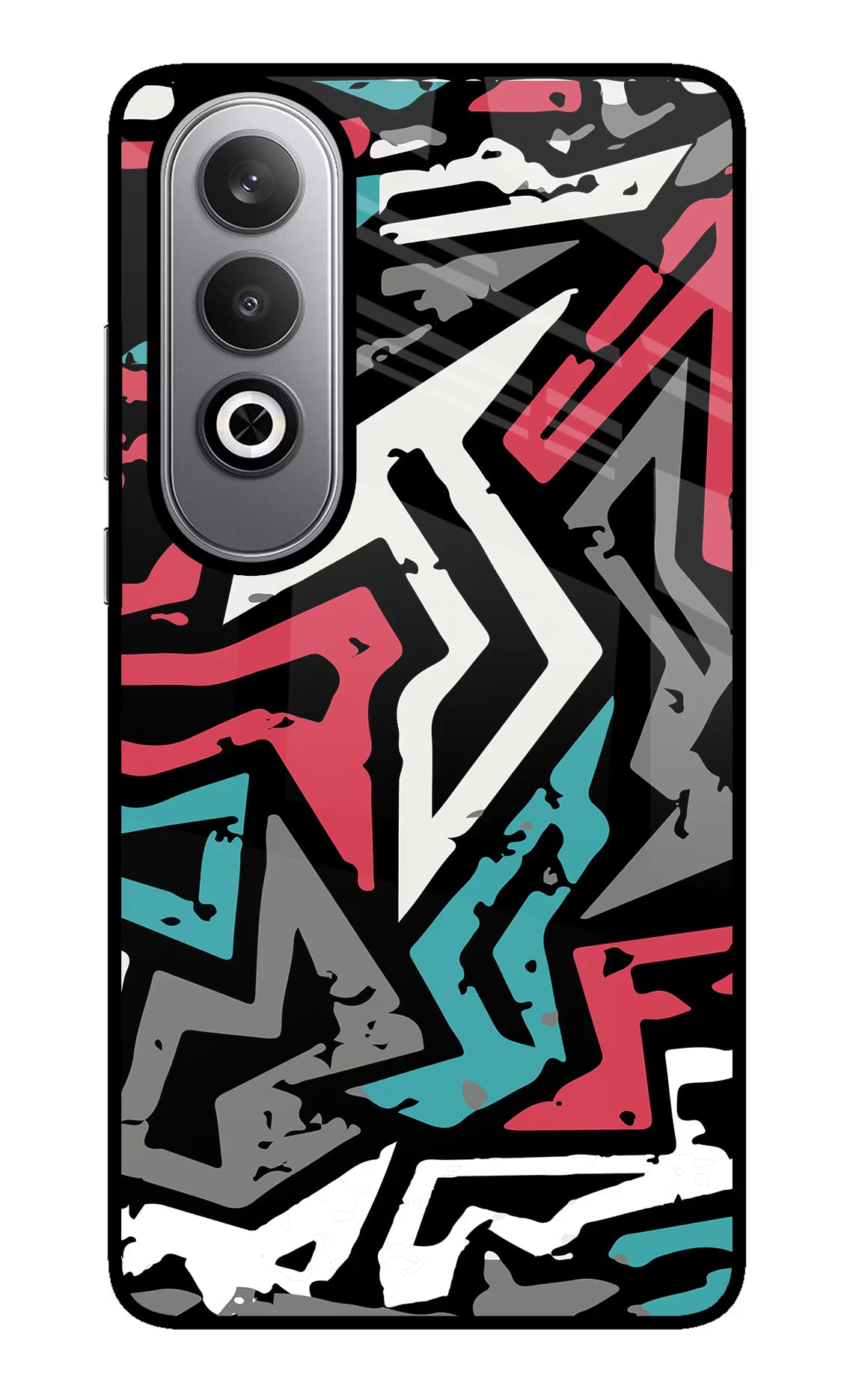 Geometric Graffiti Oneplus Nord CE4 Glass Case Back Cover by Casekaro