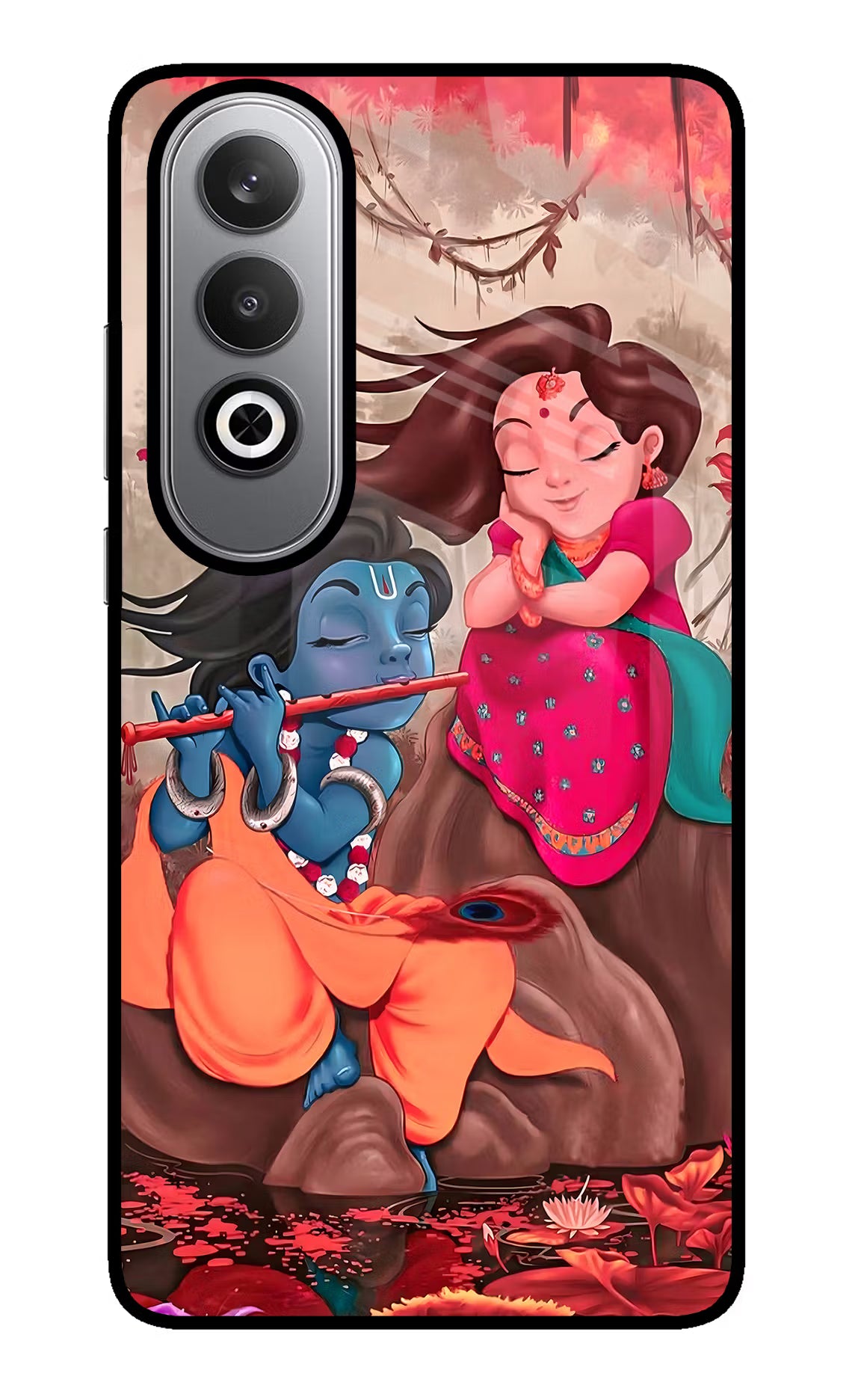 Radhe Krishna Oneplus Nord CE4 Glass Case Back Cover by Casekaro