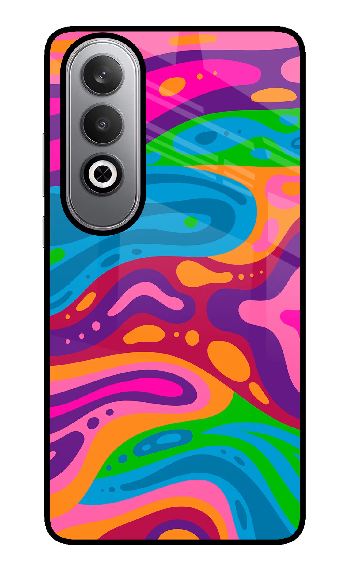 Trippy Pattern Oneplus Nord CE4 Glass Case Back Cover by Casekaro