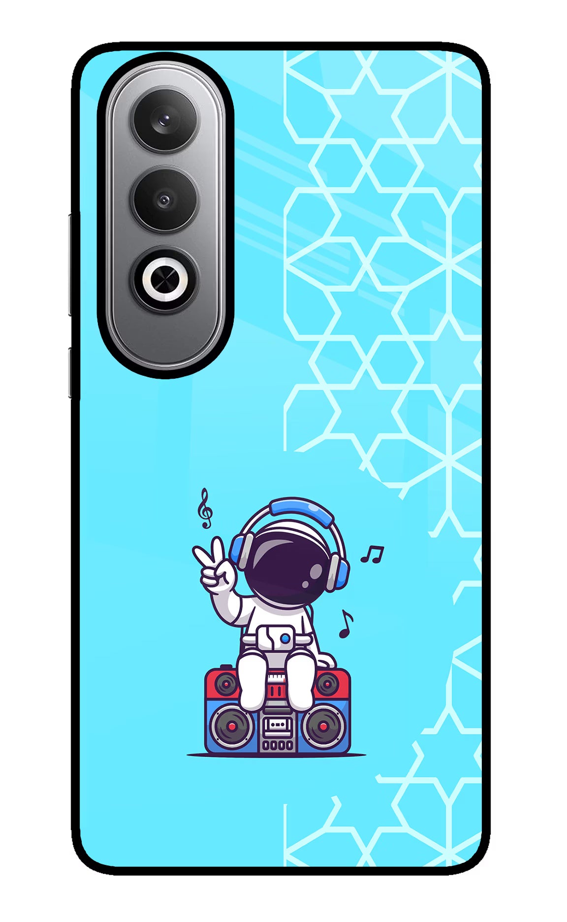 Cute Astronaut Chilling Oneplus Nord CE4 Glass Case Back Cover by Casekaro