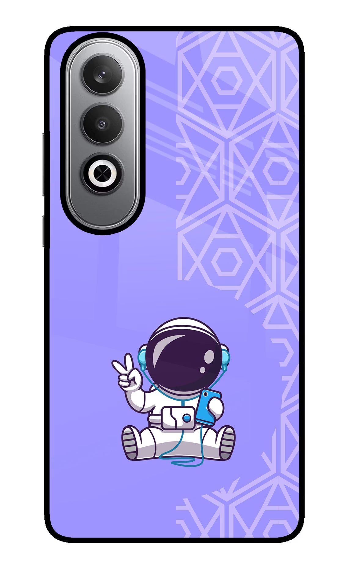 Cute Astronaut Chilling Oneplus Nord CE4 Glass Case Back Cover by Casekaro