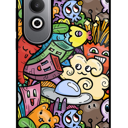 Veggie Doodle Oneplus Nord CE4 Glass Case Back Cover by Casekaro