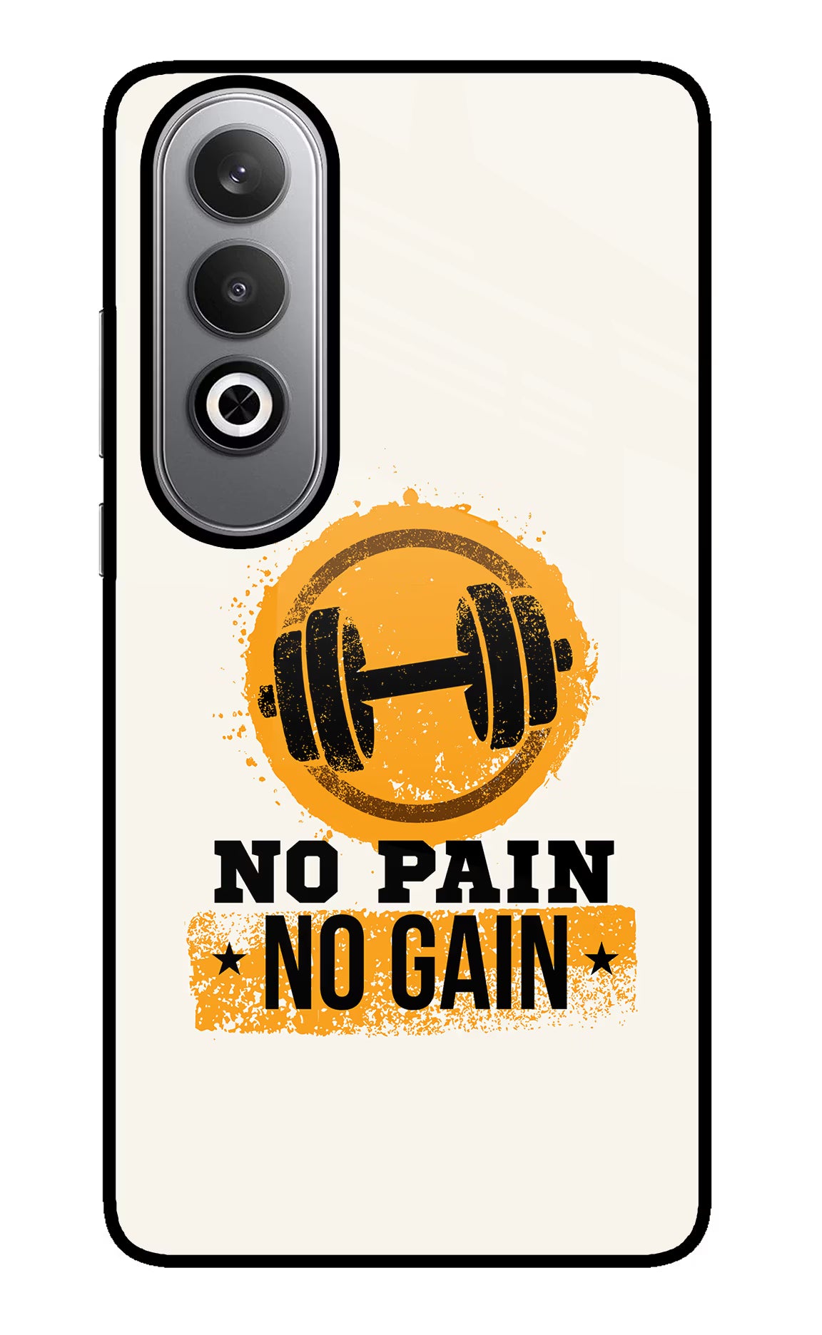 No Pain No Gain Oneplus Nord CE4 Glass Case Back Cover by Casekaro