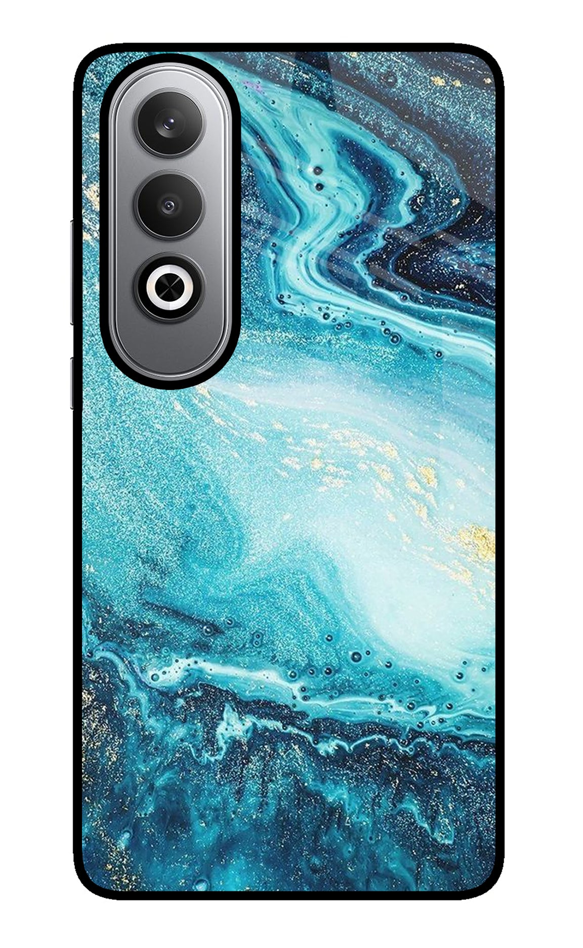 Blue Glitter Marble Oneplus Nord CE4 Glass Case