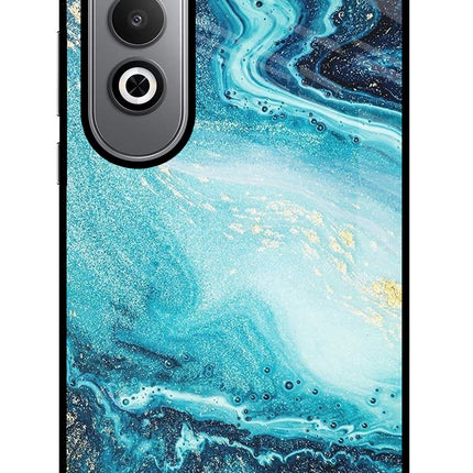 Blue Glitter Marble Oneplus Nord CE4 Glass Case