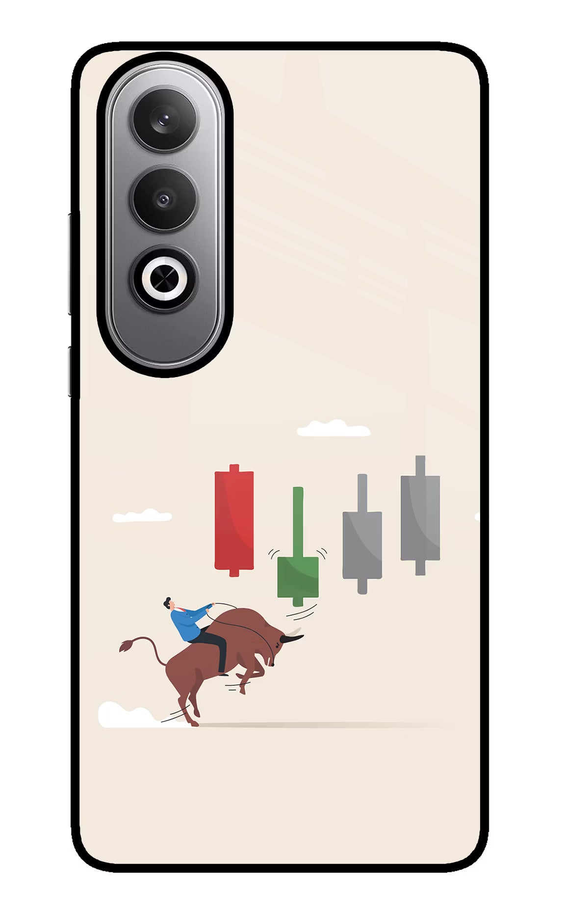 Bull Trading Momentum Oneplus Nord CE4 Glass Case Back Cover by Casekaro