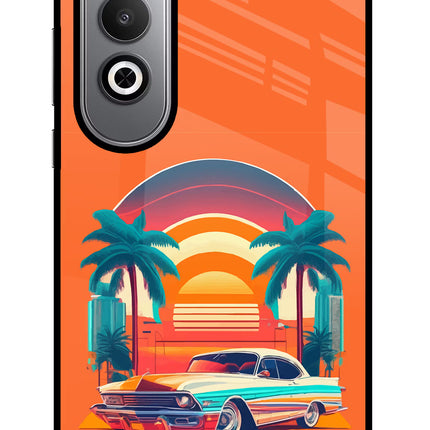 Palm Drive 80s Oneplus Nord CE4 Glass Case Back Cover by Casekaro