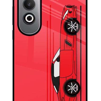 Red Velocity Oneplus Nord CE4 Glass Case Back Cover by Casekaro