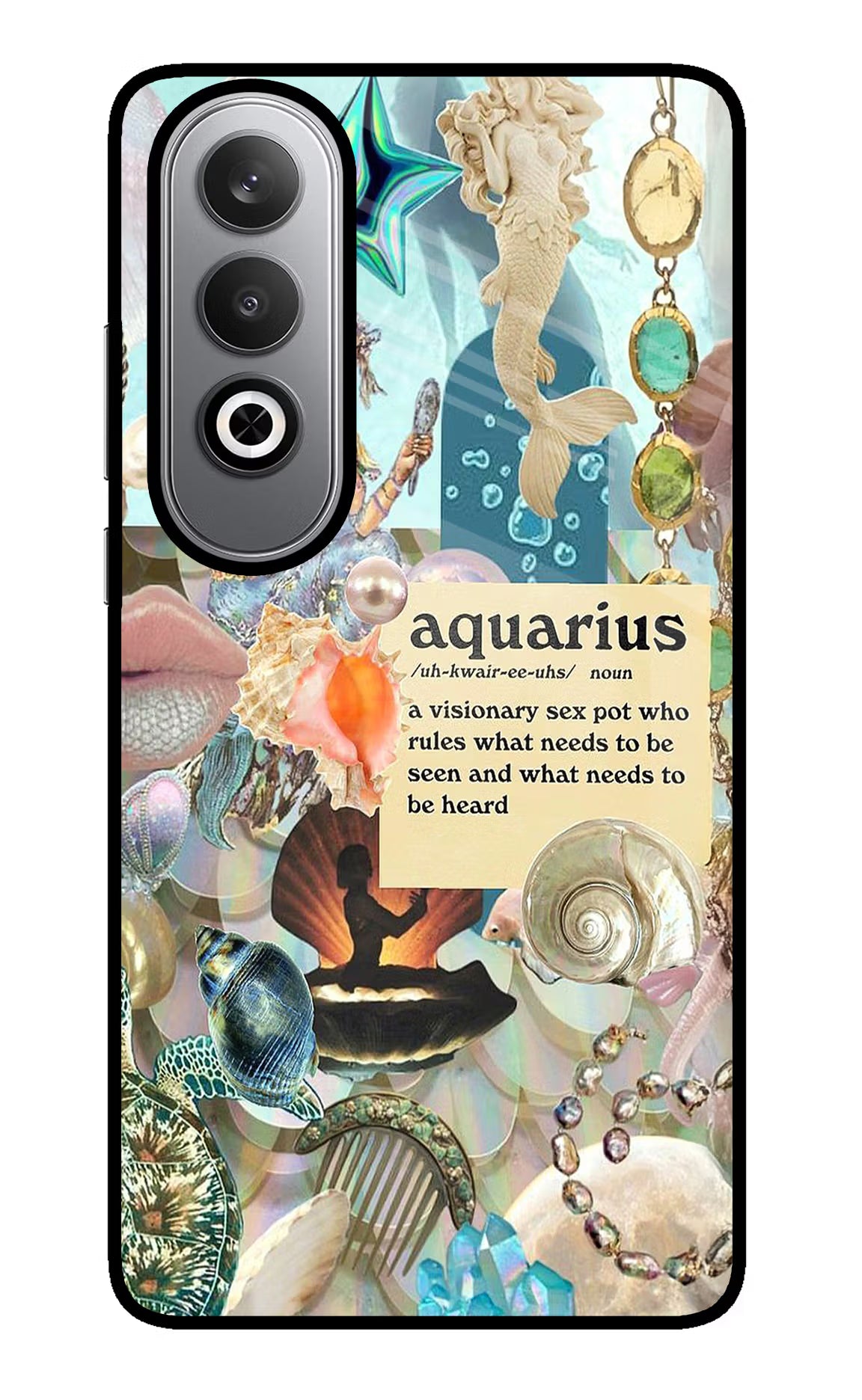 Aquarius Zodiac Oneplus Nord CE4 Glass Case Back Cover by Casekaro
