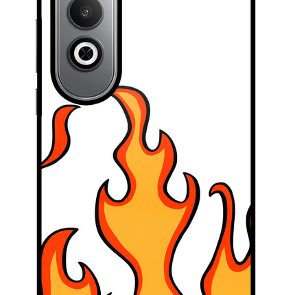 Fired Up – White Oneplus Nord CE4 Glass Case Back Cover by Casekaro
