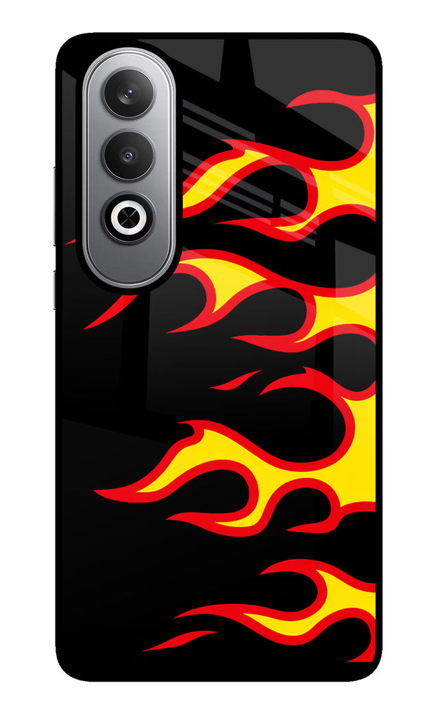 Side Sweep Flames Oneplus Nord CE4 Glass Case