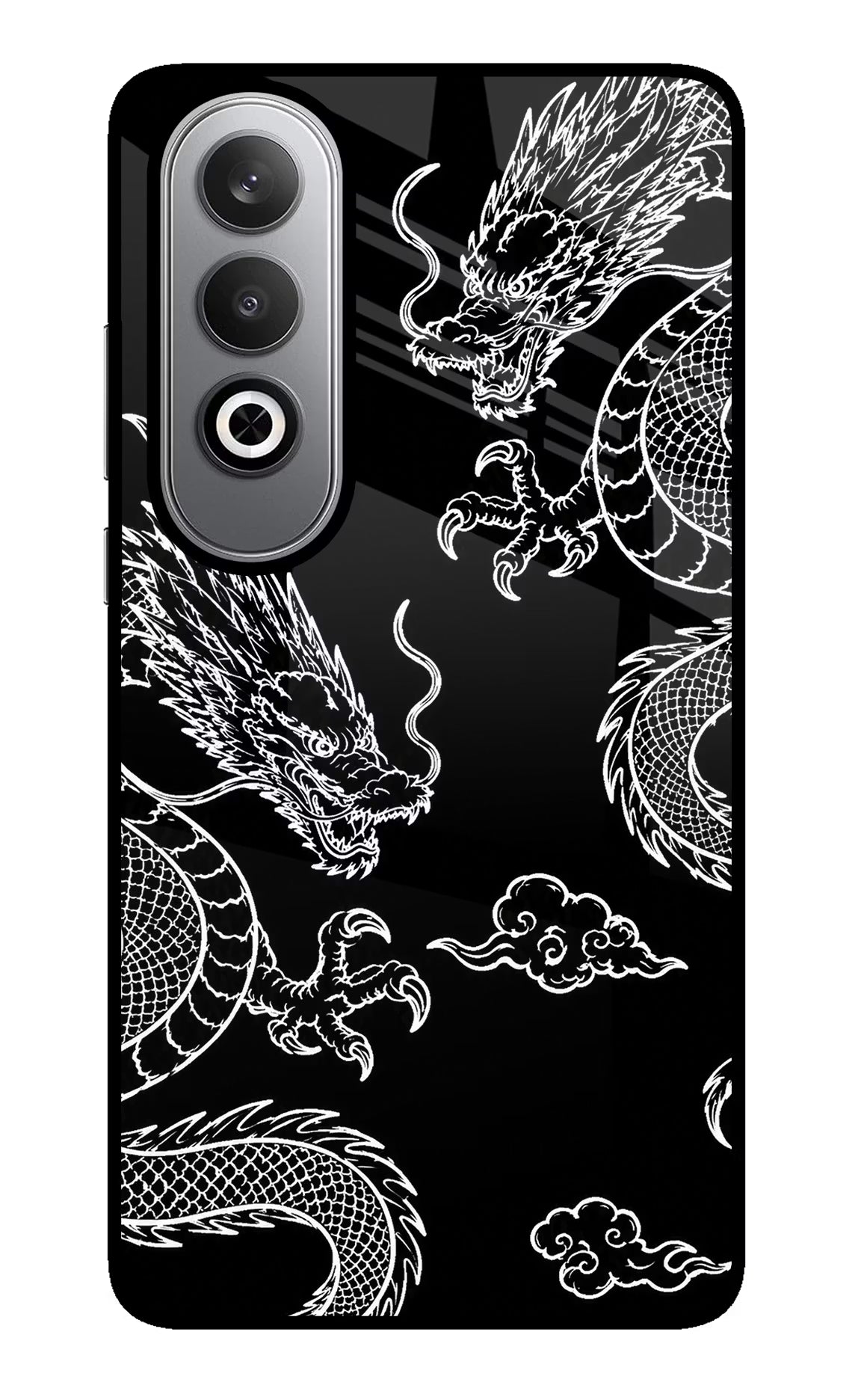 Twin Dragons Oneplus Nord CE4 Glass Case Back Cover by Casekaro