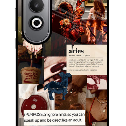 Zodiac Aries Oneplus Nord CE4 Glass Case Back Cover by Casekaro