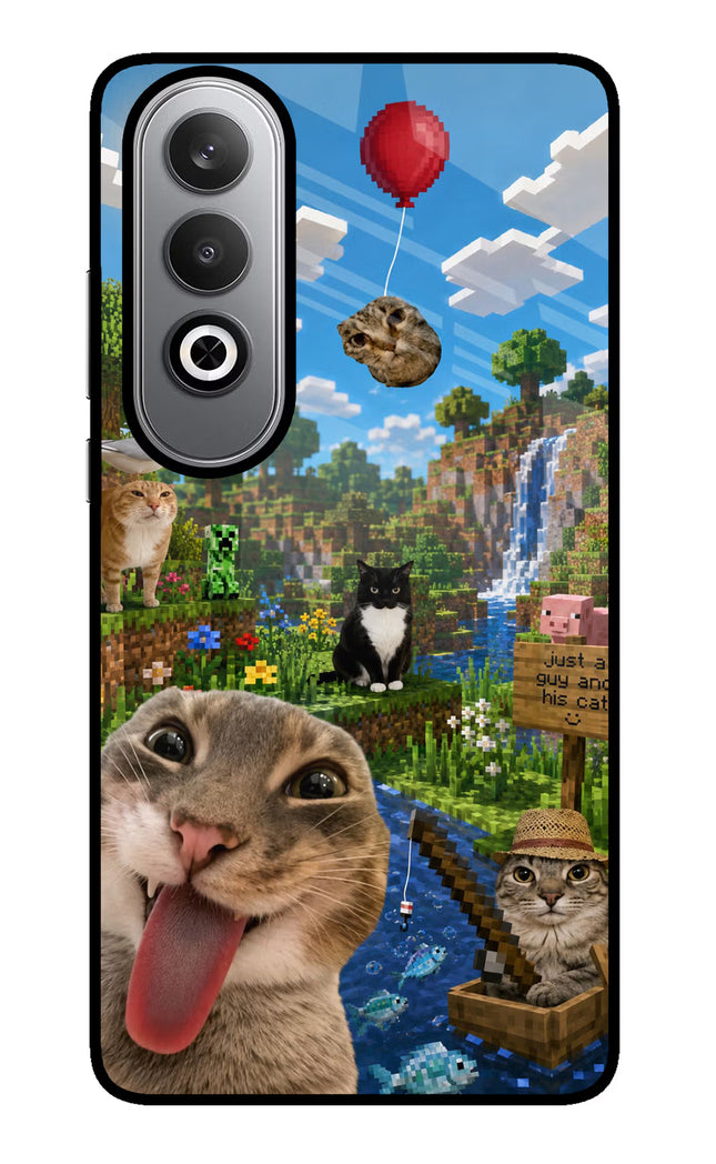 Minecraft Cat Chaos Oneplus Nord CE4 Glass Case