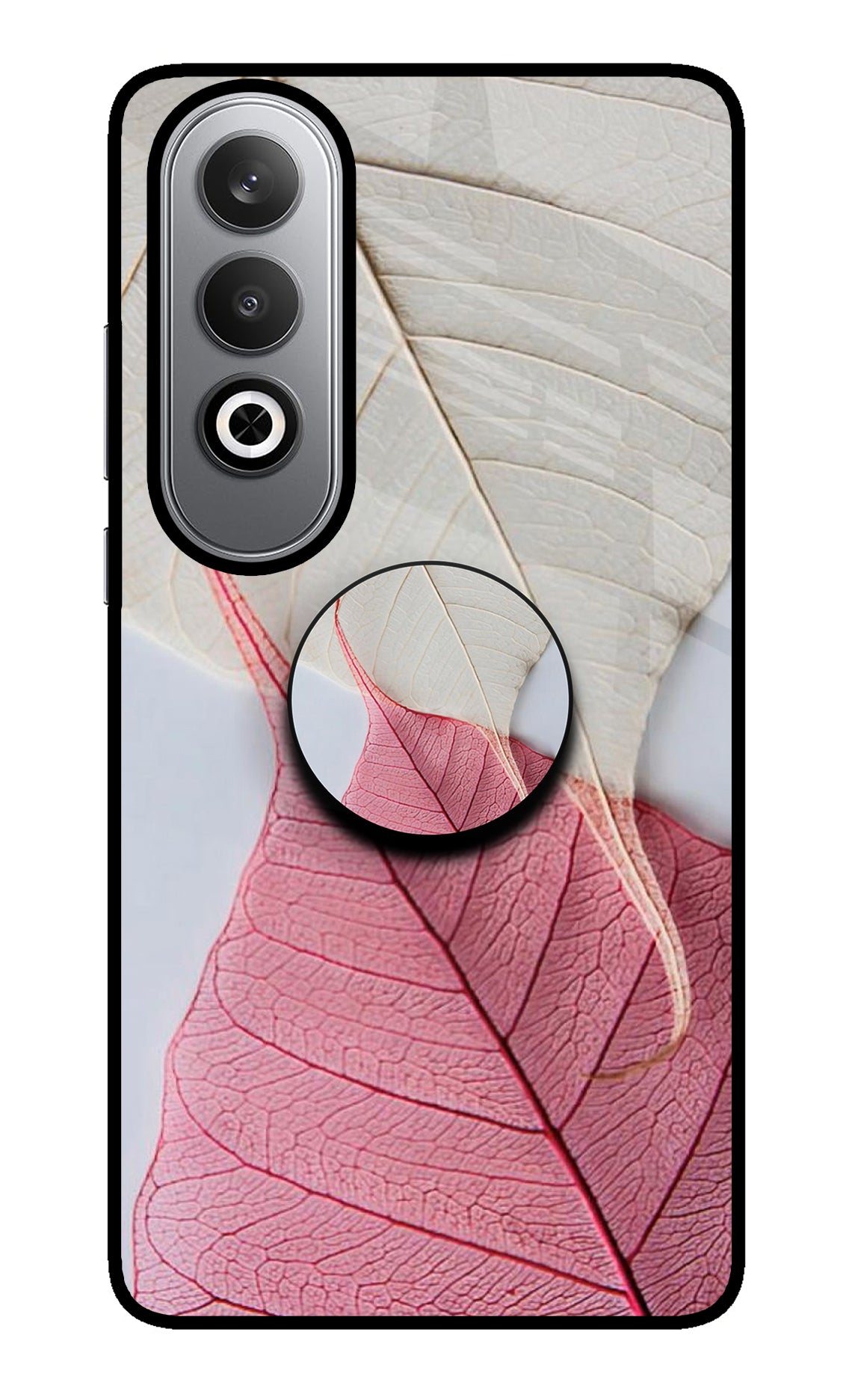 White Pink Leaf Oneplus Nord CE4 Pop Case