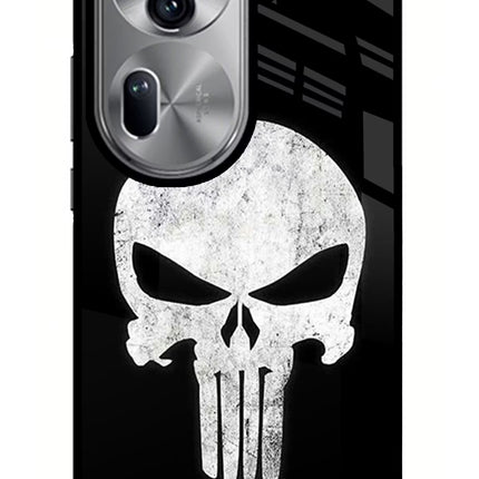 Punisher Skull Oppo Reno11 Pro 5G Glass Case Back Cover by Casekaro