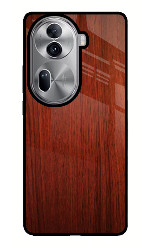 Wooden Plain Pattern Oppo Reno11 Pro 5G Glass Case