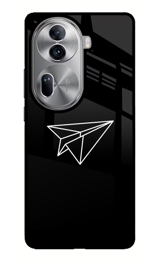 Paper Plane White Oppo Reno11 Pro 5G Glass Case