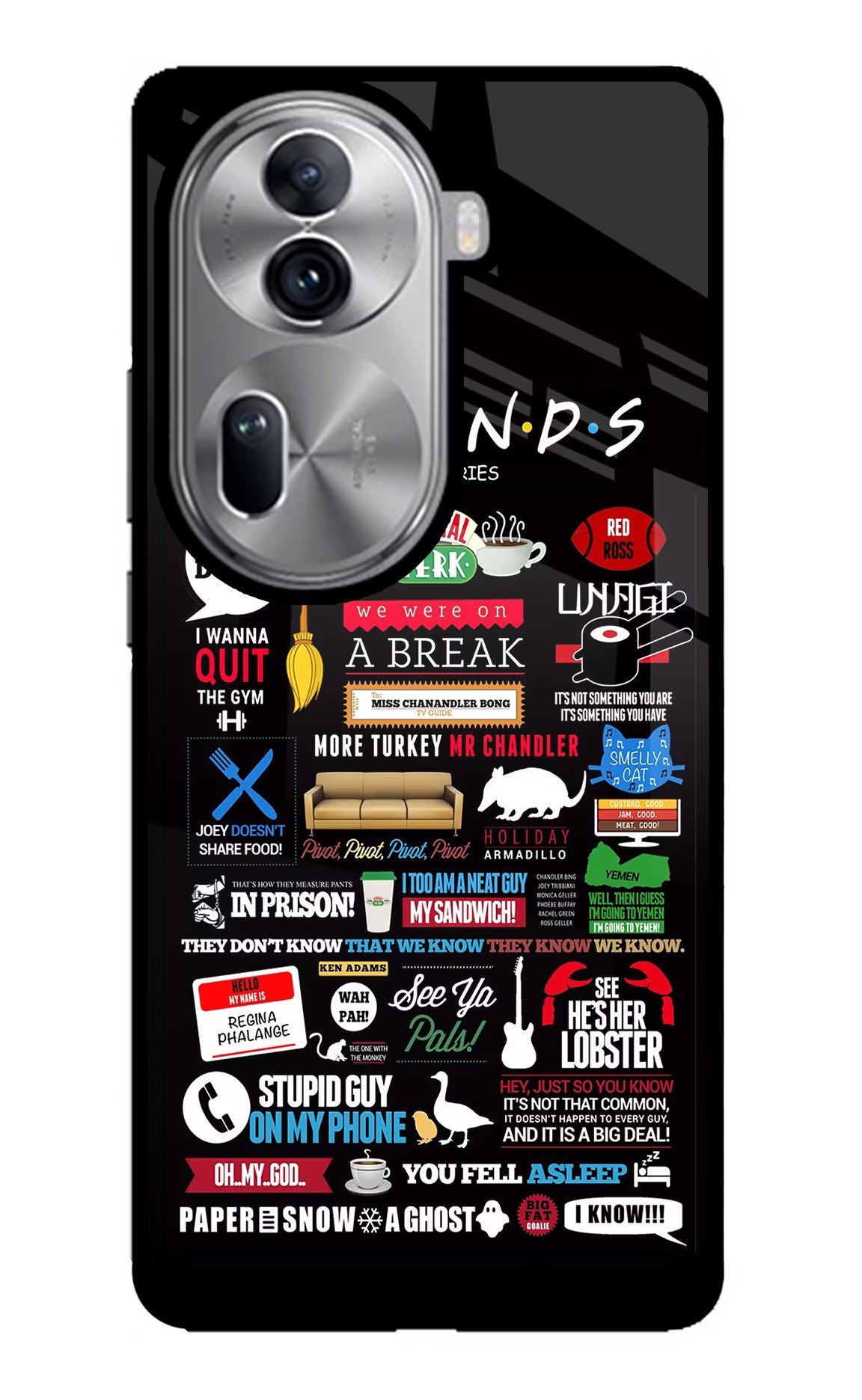 FRIENDS Oppo Reno11 Pro 5G Glass Case Back Cover by Casekaro
