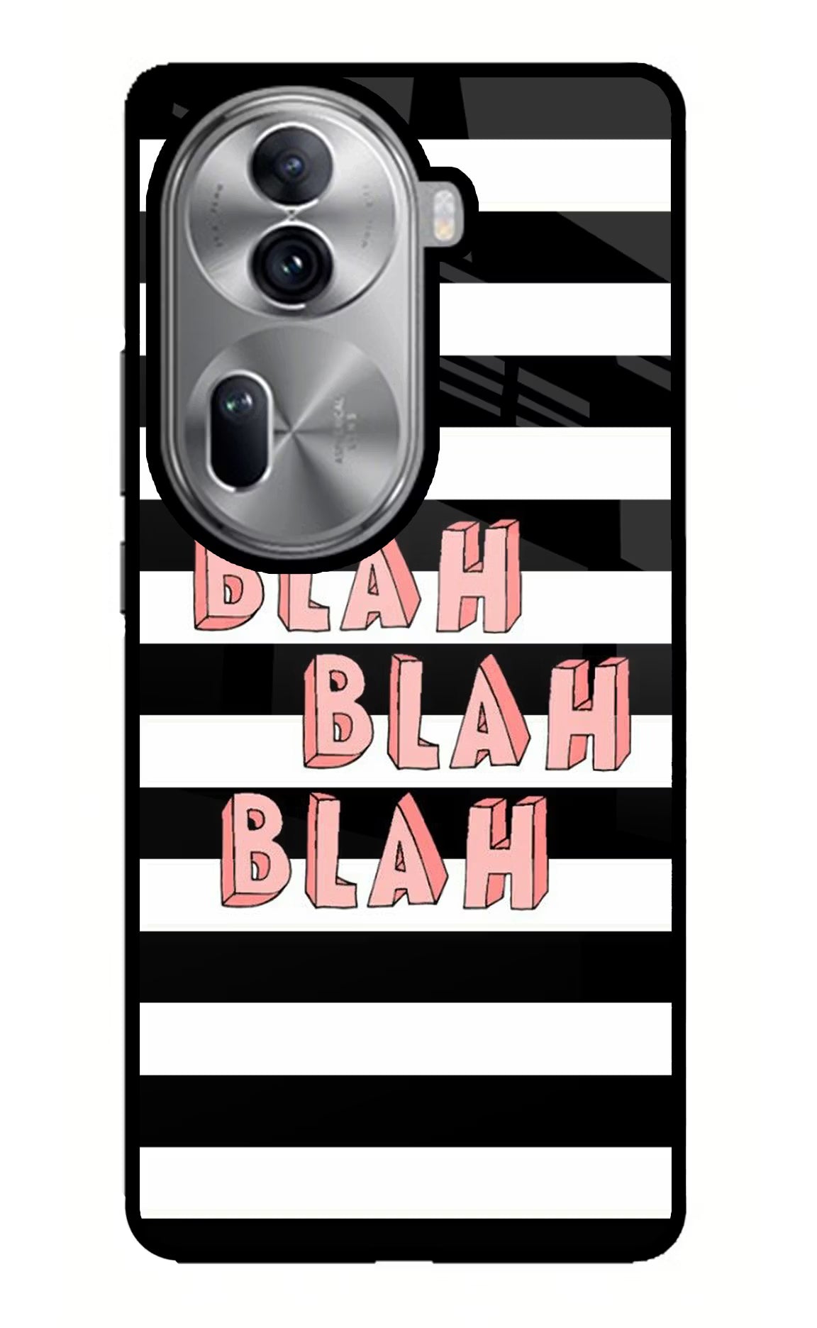 Blah Blah Blah Oppo Reno11 Pro 5G Glass Case Back Cover by Casekaro