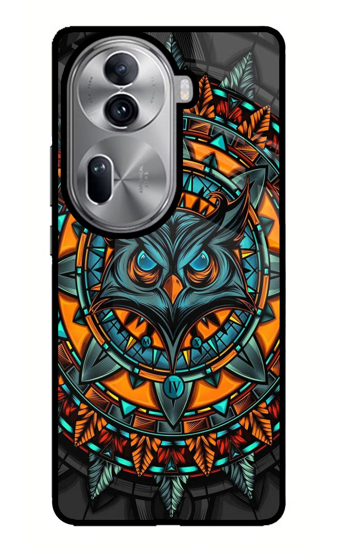 Angry Owl Art Oppo Reno11 Pro 5G Glass Case Back Cover by Casekaro