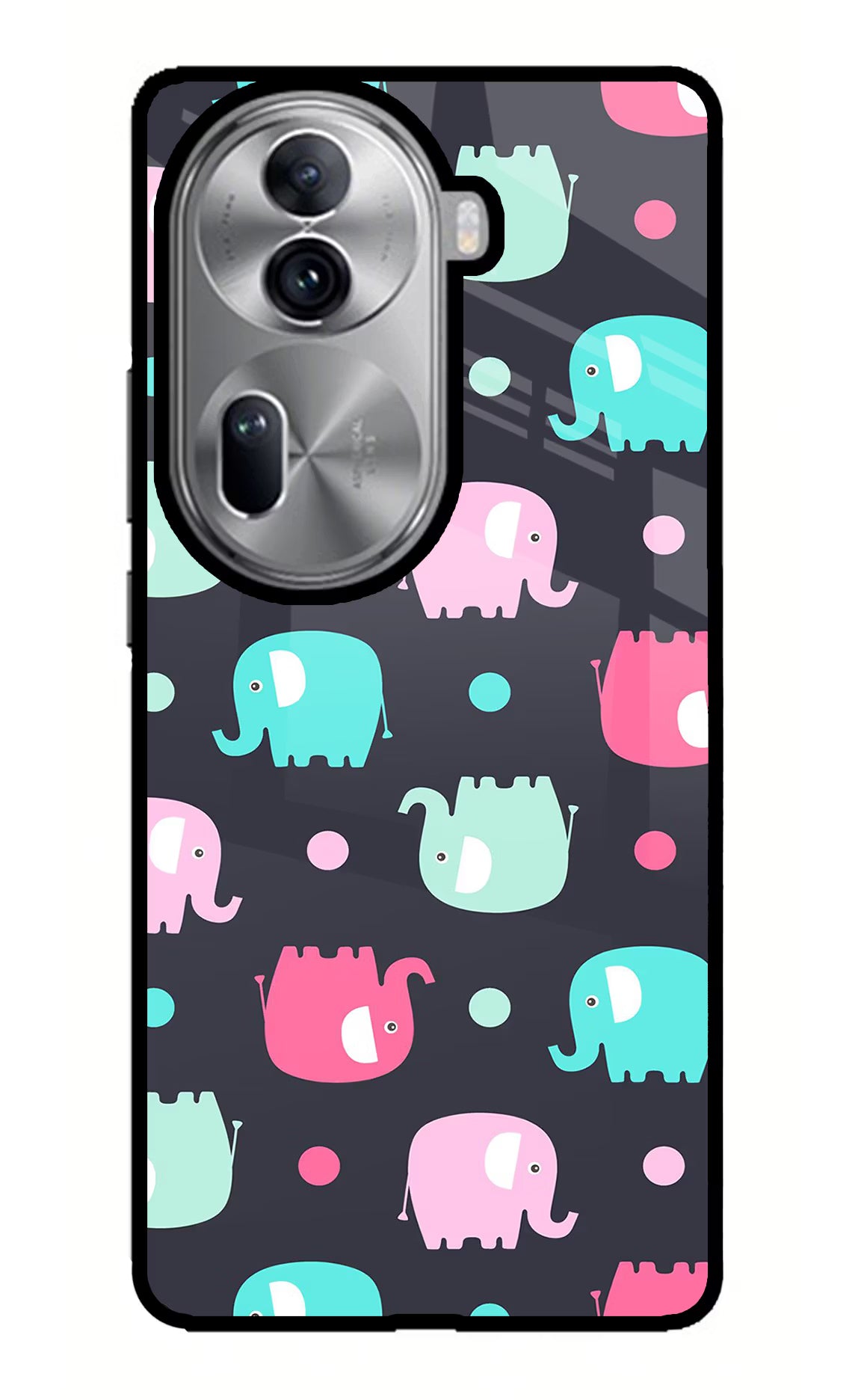 Elephants Oppo Reno11 Pro 5G Glass Case Back Cover by Casekaro