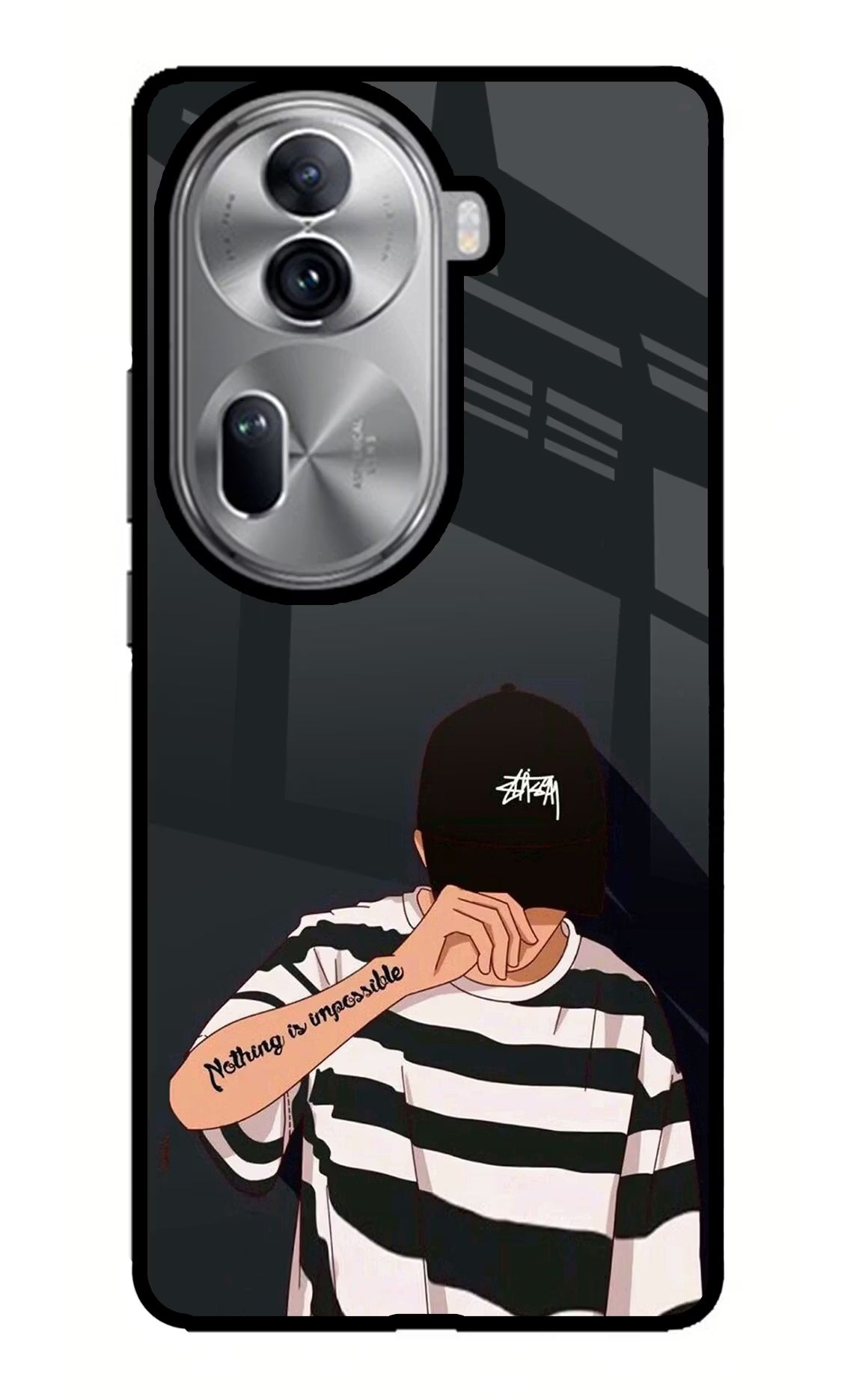 Aesthetic Boy Oppo Reno11 Pro 5G Glass Case Back Cover by Casekaro