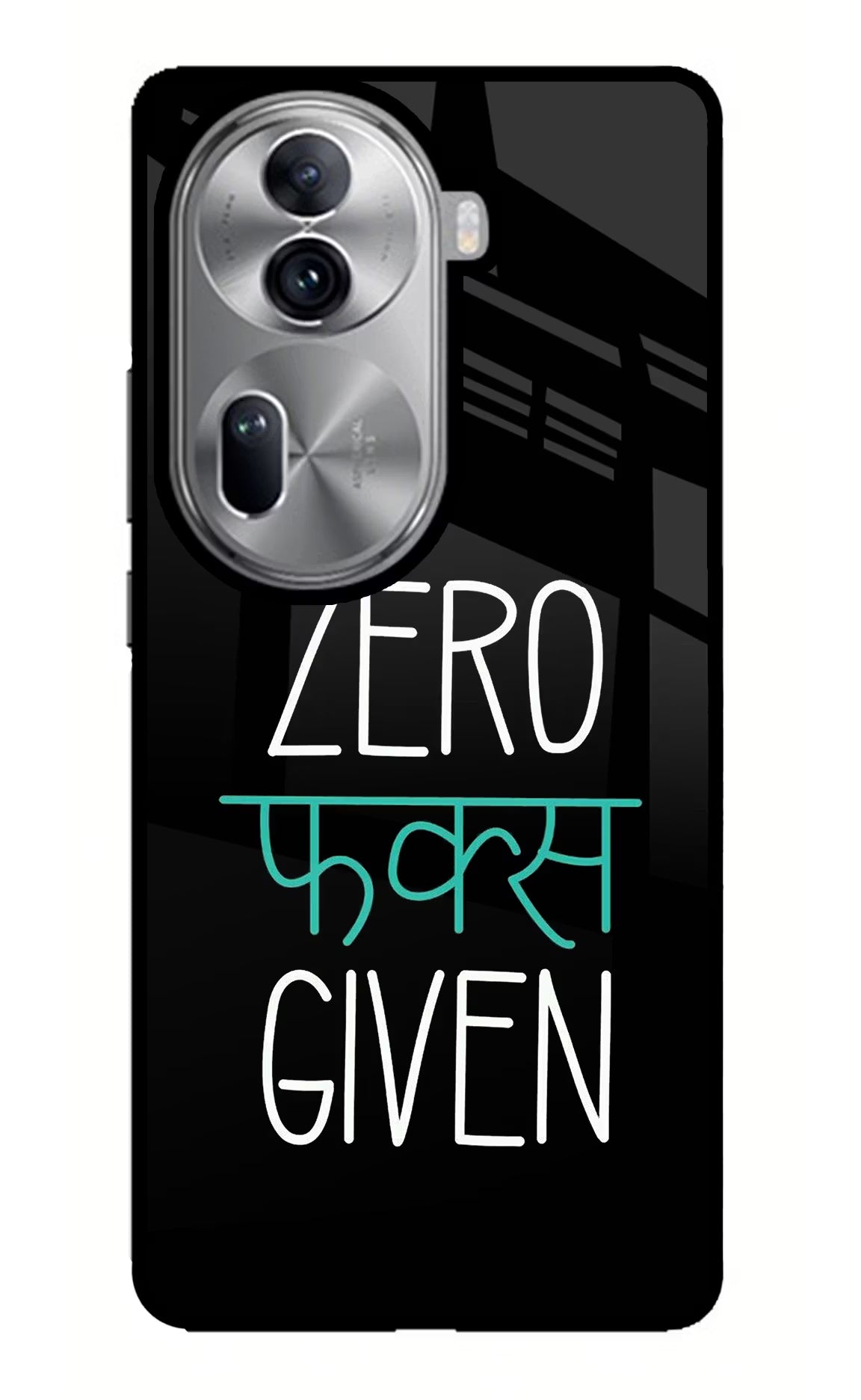Zero Fucks Given Oppo Reno11 Pro 5G Glass Case Back Cover by Casekaro