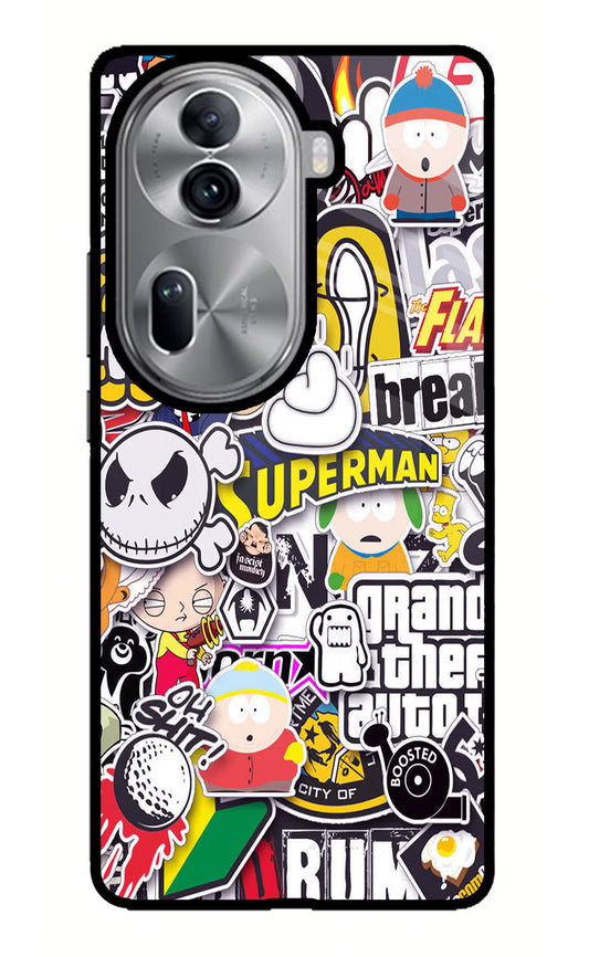 Sticker Bomb Oppo Reno11 Pro 5G Glass Case