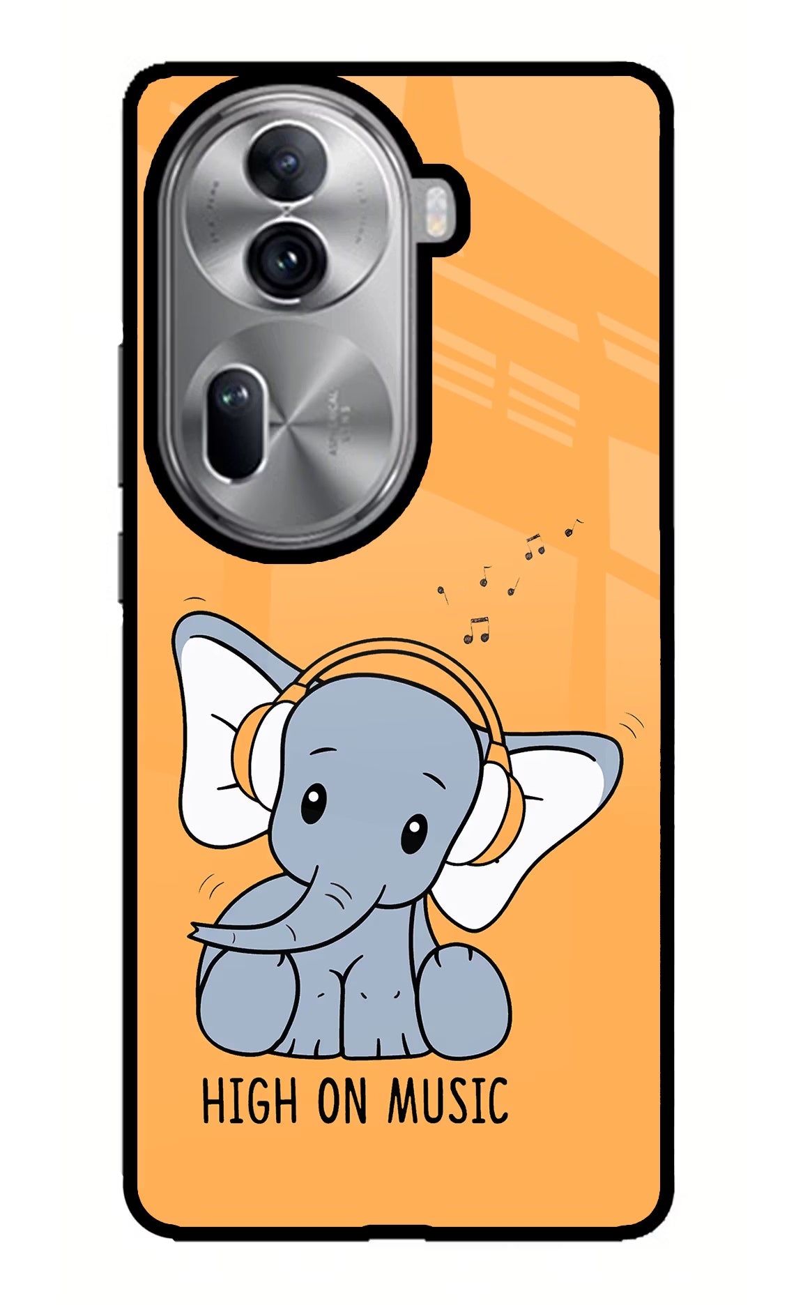 High On Music Oppo Reno11 Pro 5G Glass Case Back Cover by Casekaro