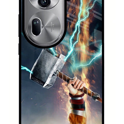 Thor Hammer Mjolnir Oppo Reno11 Pro 5G Glass Case Back Cover by Casekaro