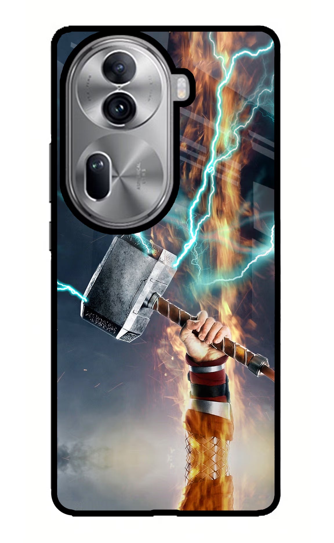 Thor Hammer Mjolnir Oppo Reno11 Pro 5G Glass Case Back Cover by Casekaro