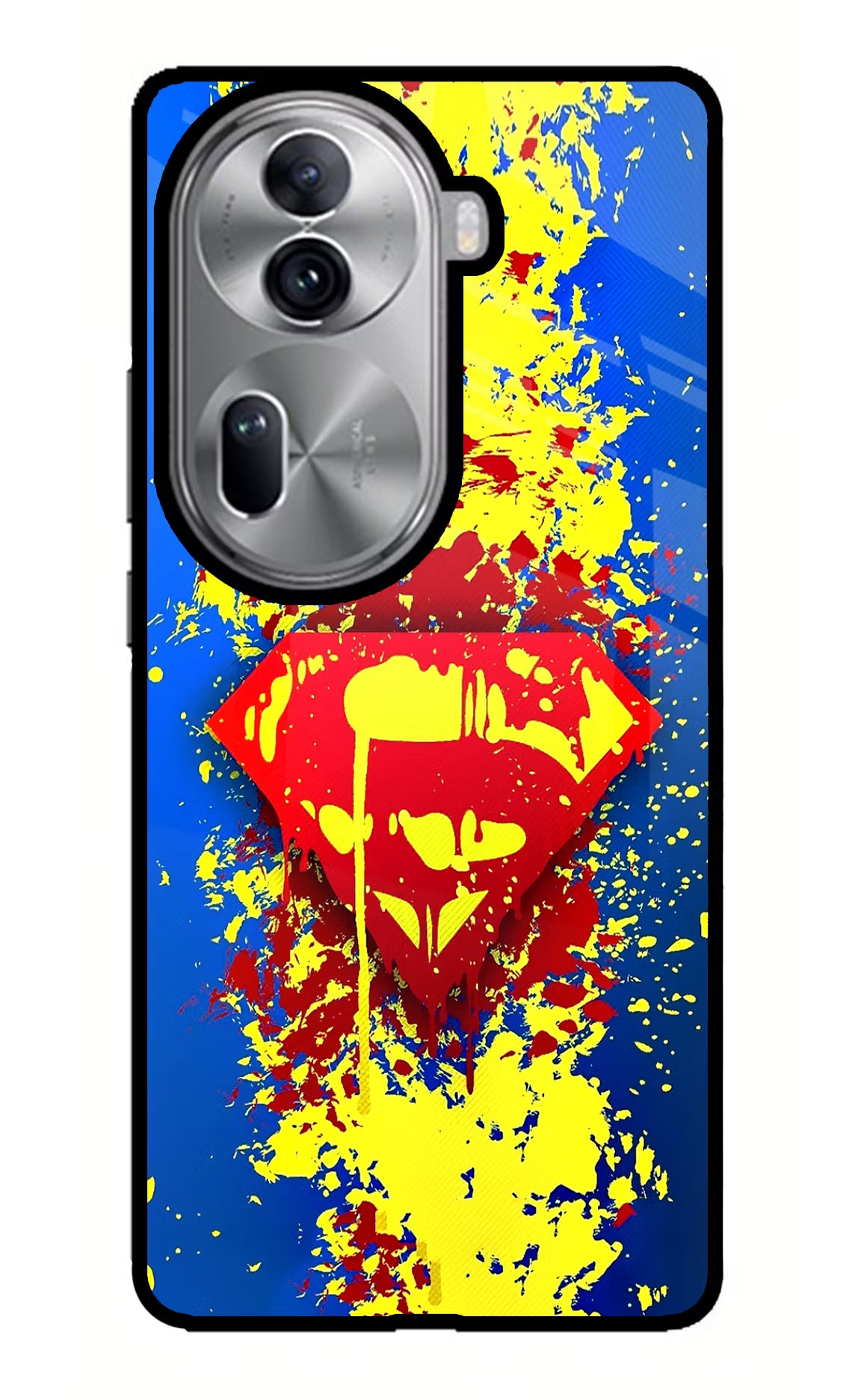 Superman logo Oppo Reno11 Pro 5G Glass Case Back Cover by Casekaro