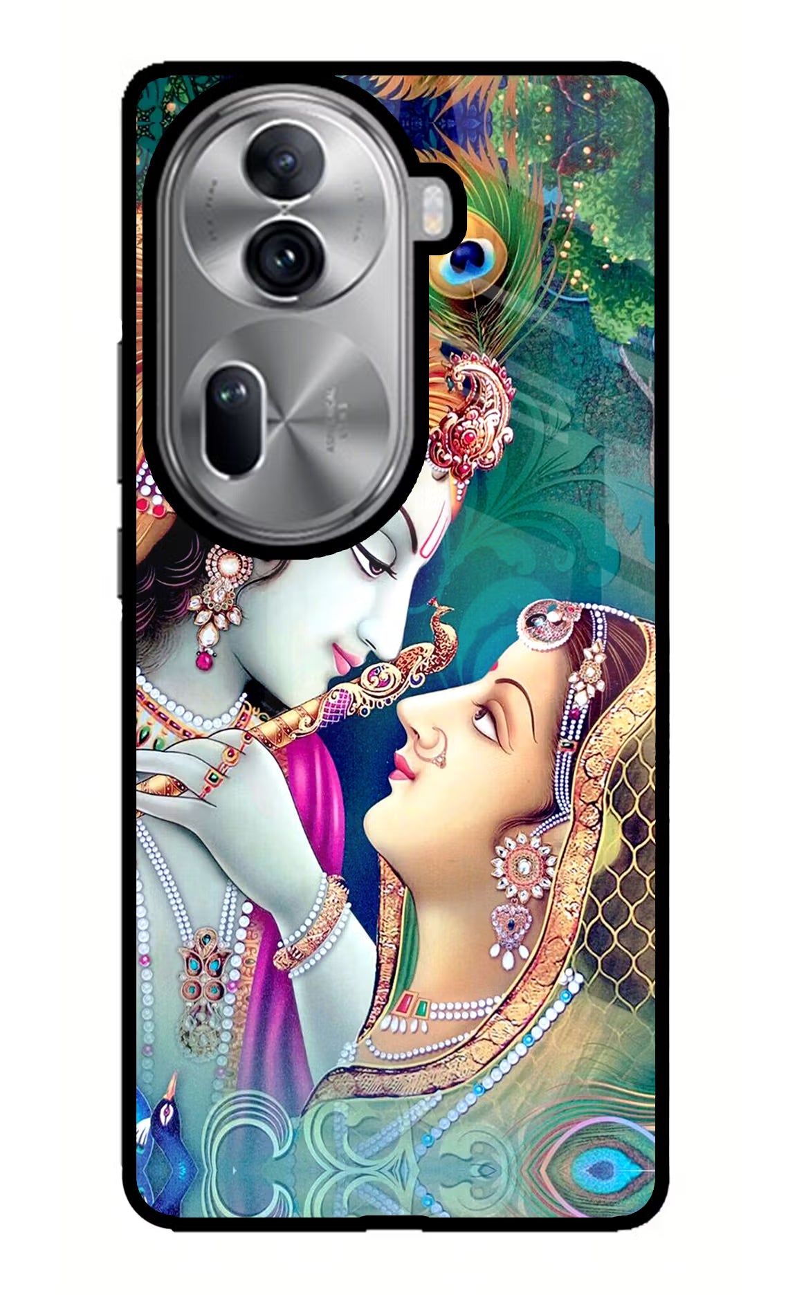 Lord Radha Krishna Oppo Reno11 Pro 5G Glass Case Back Cover by Casekaro