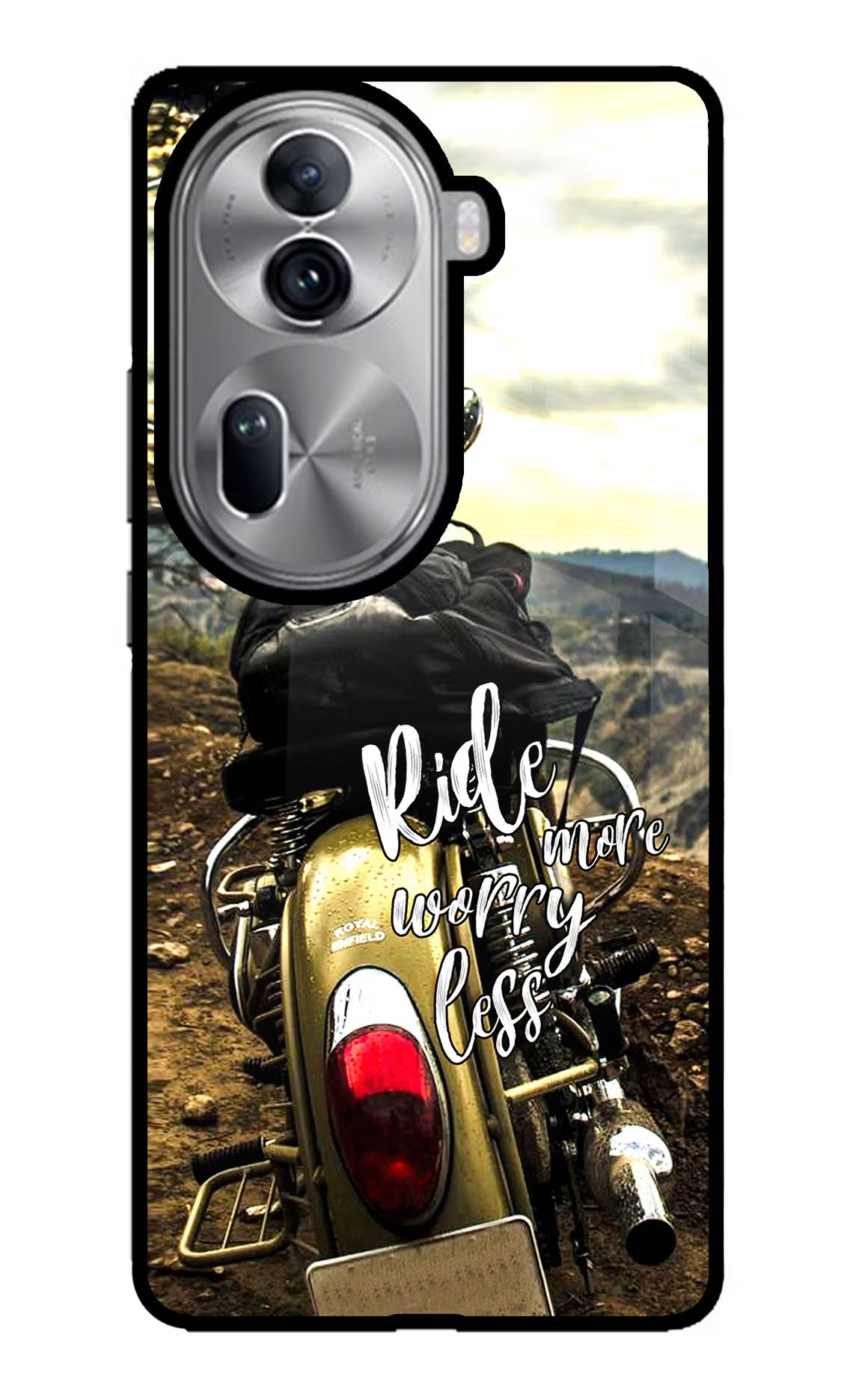 Ride More Worry Less Oppo Reno11 Pro 5G Glass Case Back Cover by Casekaro