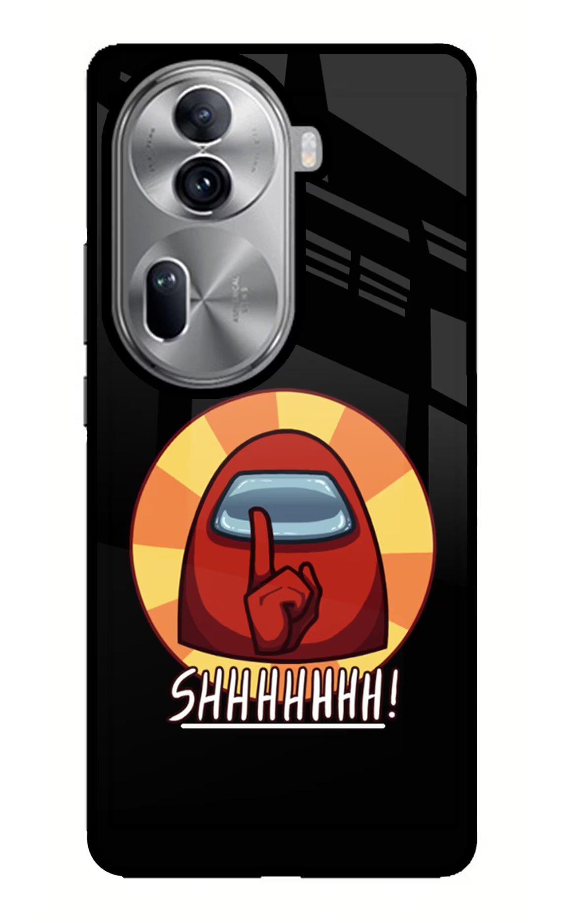 Among Us Shhh! Oppo Reno11 Pro 5G Glass Case Back Cover by Casekaro