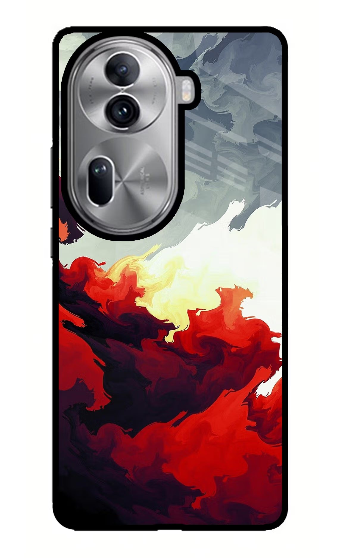 Fire Cloud Oppo Reno11 Pro 5G Glass Case Back Cover by Casekaro